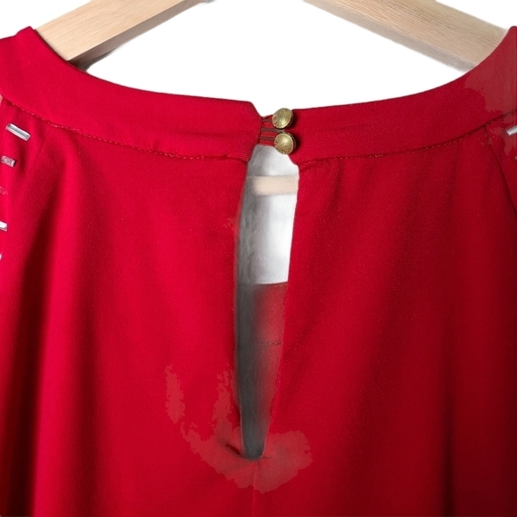 Thalia Sodi boho chic red cold shoulder SIZE 8 whimsigoth night out dress - Picture 7 of 15